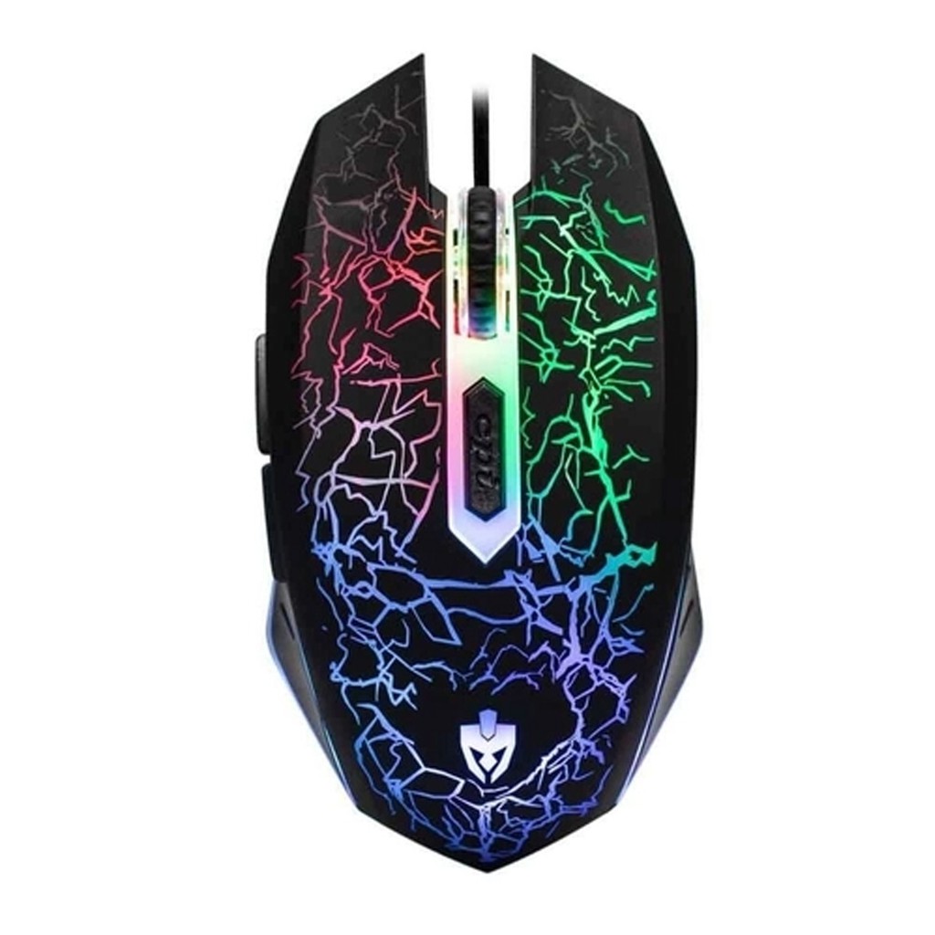 Mouse Gamer Usb Evolut Rayden Eg104 2400 Dpi Ajustável Com Fio Led Rgb