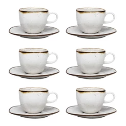 Conjunto de 6 Xícaras Grandes 220ml Com pires Ryo Maresia