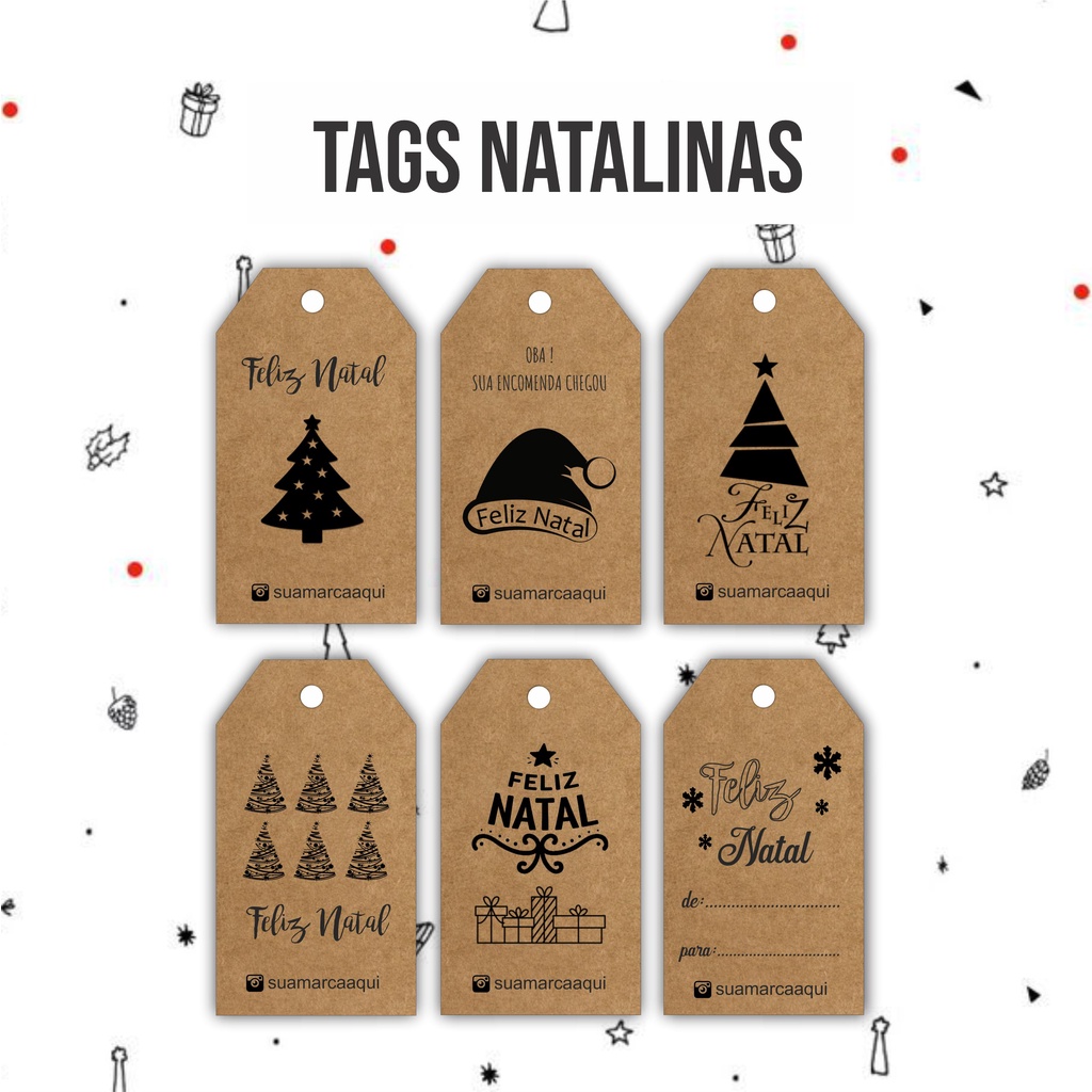 150 tags etiquetas papel kraft natalinas para embalagem natal | Shopee  Brasil