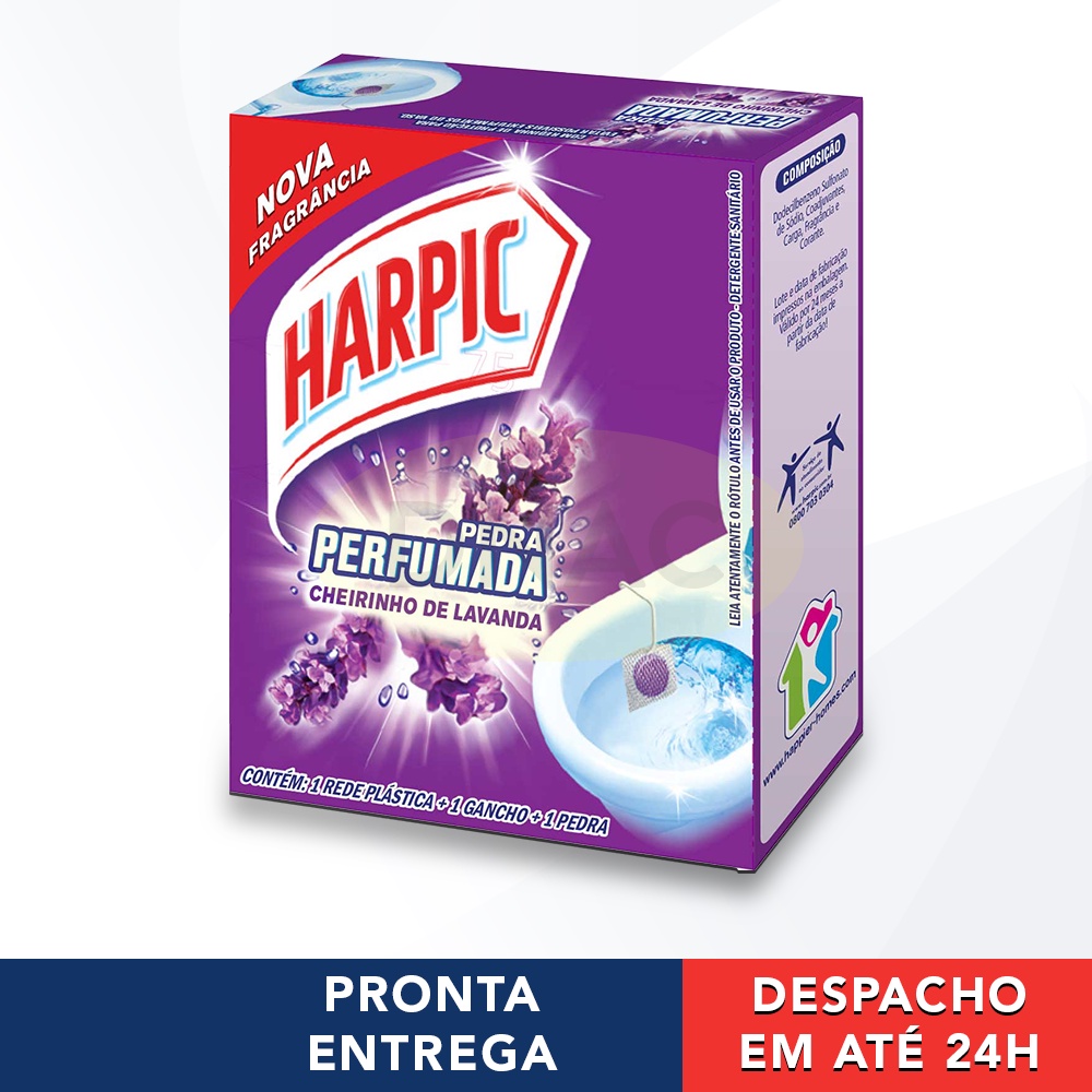 Pedra Sanitária Harpic Detergente Perfumada Lavanda C/ Rede 1 unid.