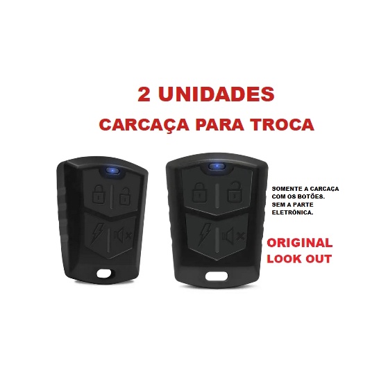 2 Capinha Carcaça Para Controles 4 Botão Alarmes Look Out.