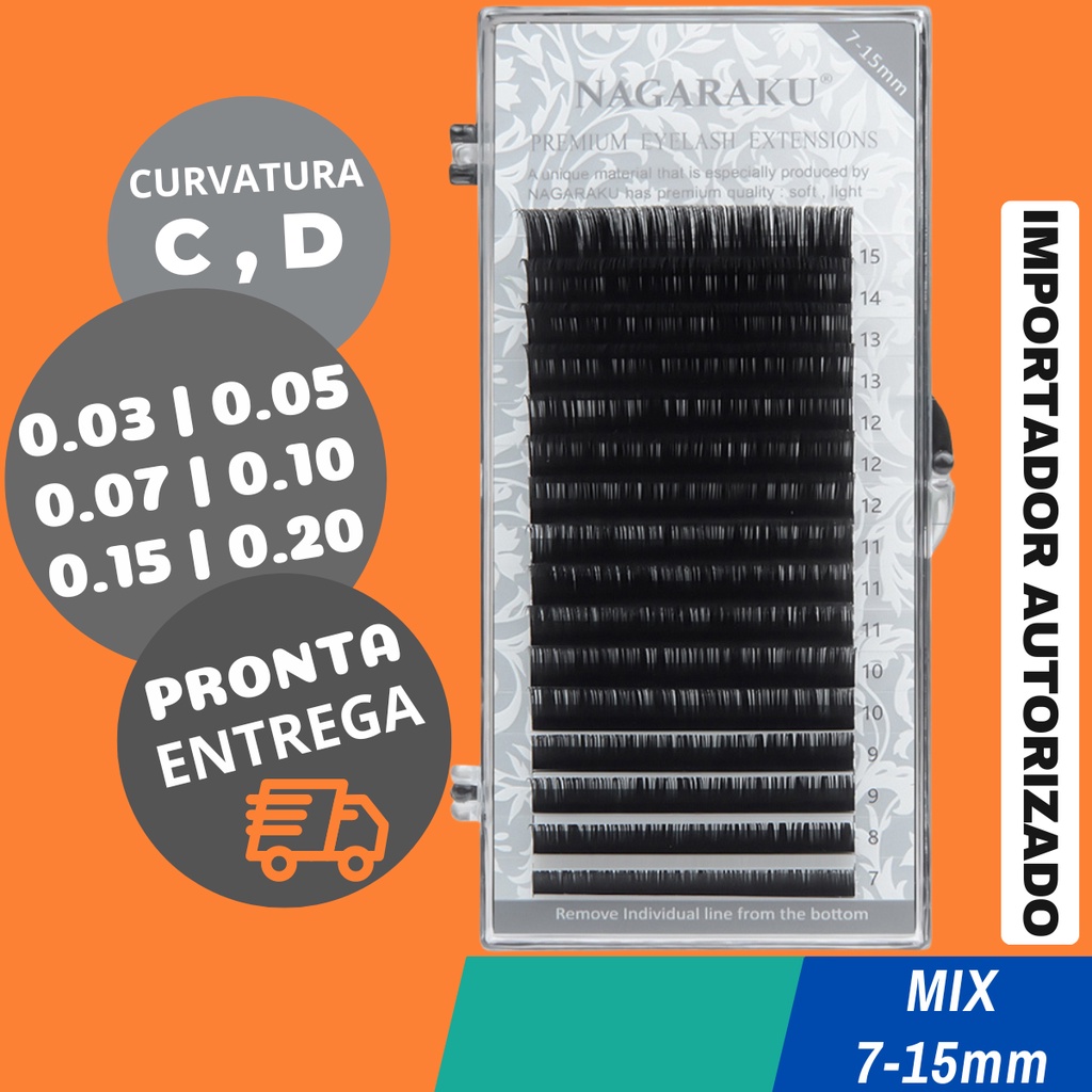 Cílios Nagaraku MIX Fio a Fio Volume Russo Extensão De Cílios Original 0.05 0.07 0.15 0.20 C D em Oferta na Shopee