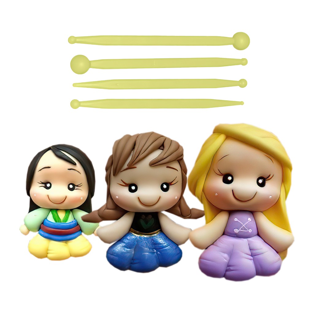 Kit Jogo 4 Estecas Para Biscuit Boleadora 1 ou 2 Bluestar - Modelar Pasta Americana