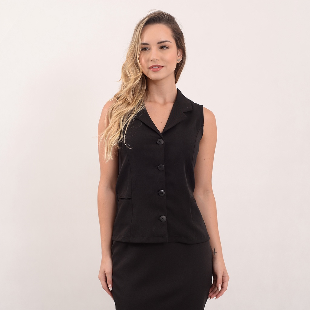 Conjunto Social Feminino Colete E Calça  Uniforme Fabricante two way com elastano