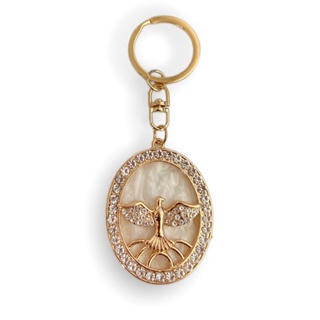 Chaveiro Divino Espirito Santo Strass com Perola em Oferta na Shopee