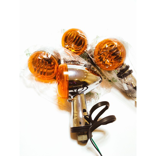 4 Pisca Cromado Intruder Chopper Haojue Shadow Boulevard Custom Seta Laranja