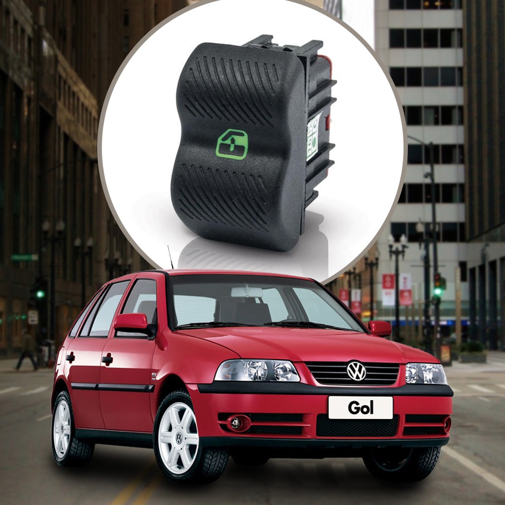 Botão Interruptor Vidro Elétrico Simples Gol Bola G2 Gol City G3 Parati G2 Saveiro G2 5 Pinos - Spare Parts and Accessories for Vehicles