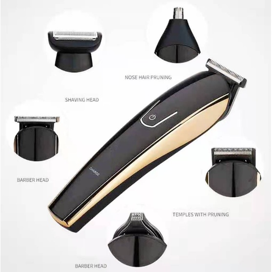 Maquina Barbear 5 Em 1 barbeador Cortar Cabelo com 4 pentes Barba Pelos e Corpo Nariz Máquina sem fio recarregavel SHAWN STAR