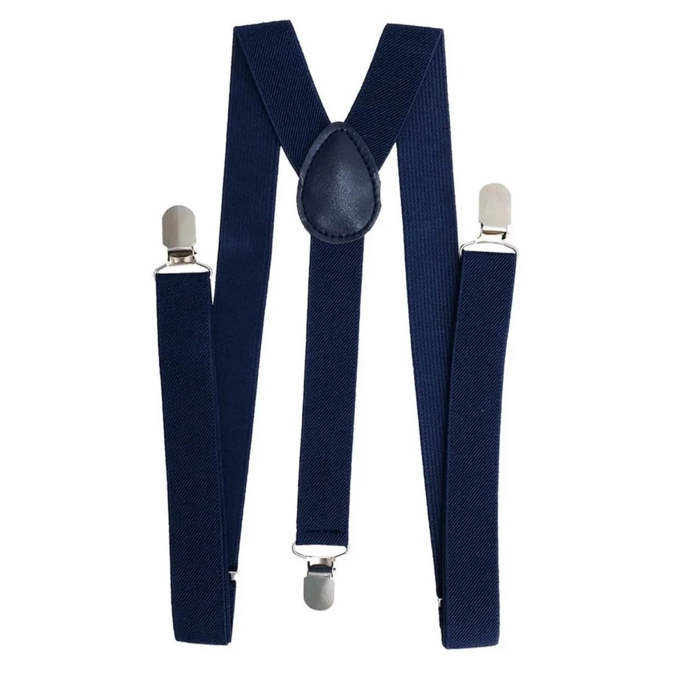 Suspensório Adulto Preto Azul Marinho - Feminino Masculino Ajustável 5 Pçs
