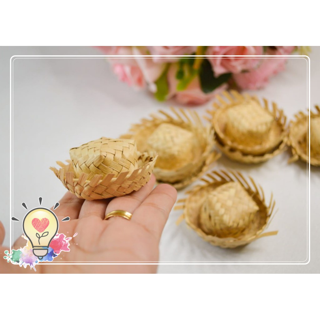 10 Mini Chapéus de Palha Mini Chapeu Festa junina julina fazendinha Chapeuzinhos