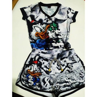 Conjunto de Quebrada Tio Patinhas Qb22 Shortinho + Baby Look em Oferta na Shopee
