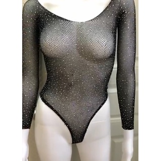 Fato De Banho Feminino De Renda Sexy Rhinestone Lingerie Bodysuit
