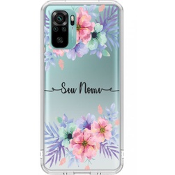 Capa de Celular Capinha Para Xiaomi Redmi Note 10 / Note 10s Personalizada - Floral Nome 2