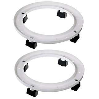 Kit 2 Suportes Botijão de Gás Com Rodas  28,5x5Cm Branco