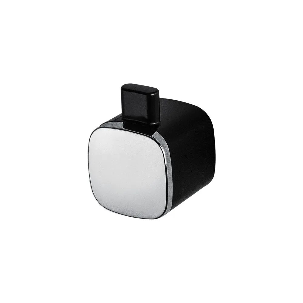 Cabideiro Preto Com Cromado Para Banheiro Lavabo Herc