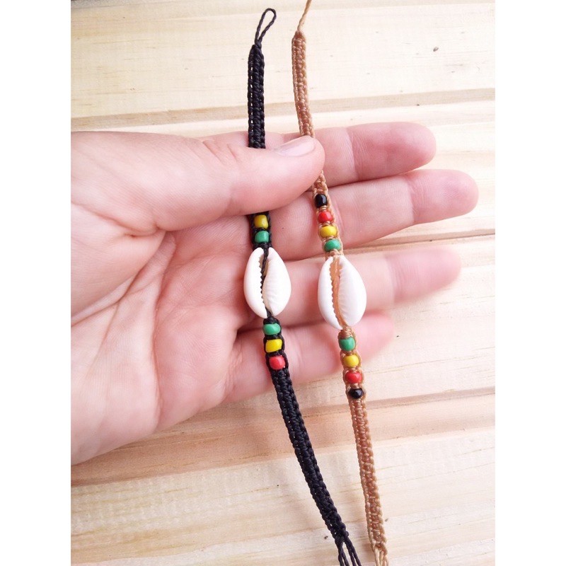 Pulseira com Búzio reggae tornozeleira hippie praia unissex