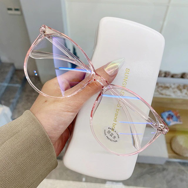 Óculos Feminino Transparente Anti luz Azul Sem Grau feminino redondo vintage