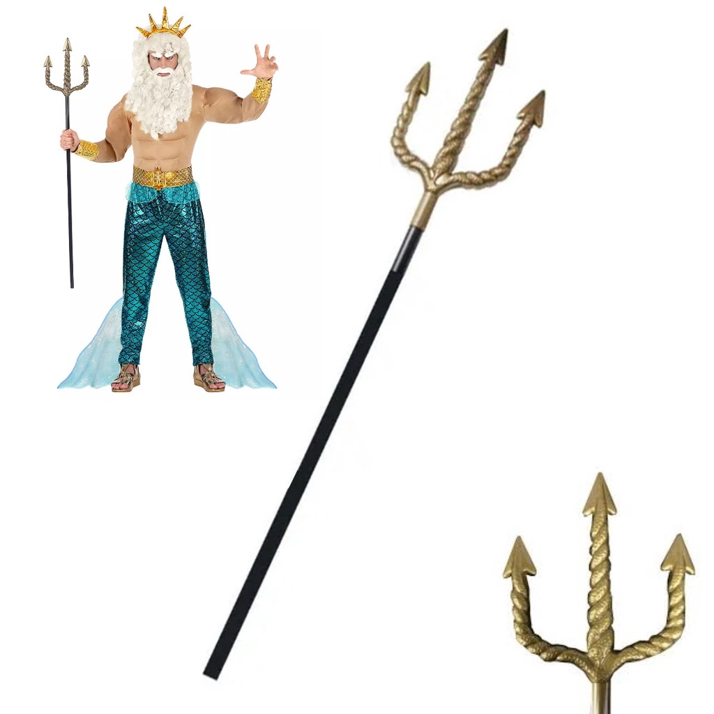 Tridente Garfo Fantasia Poseidon Aquaman Carnaval Halloween