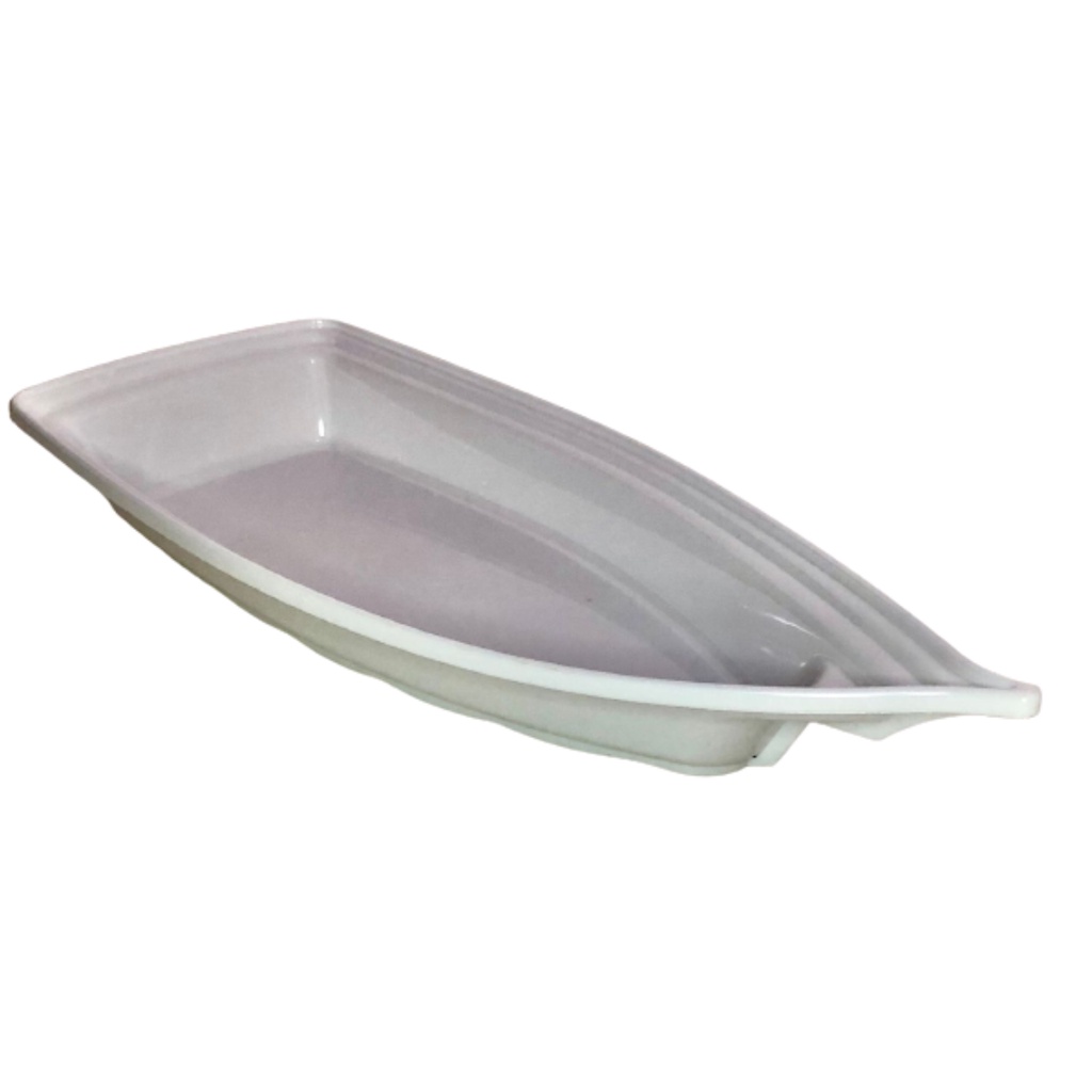 Travessa Barco Barca Média Reutilizável Açai Sushi 32cm Branco