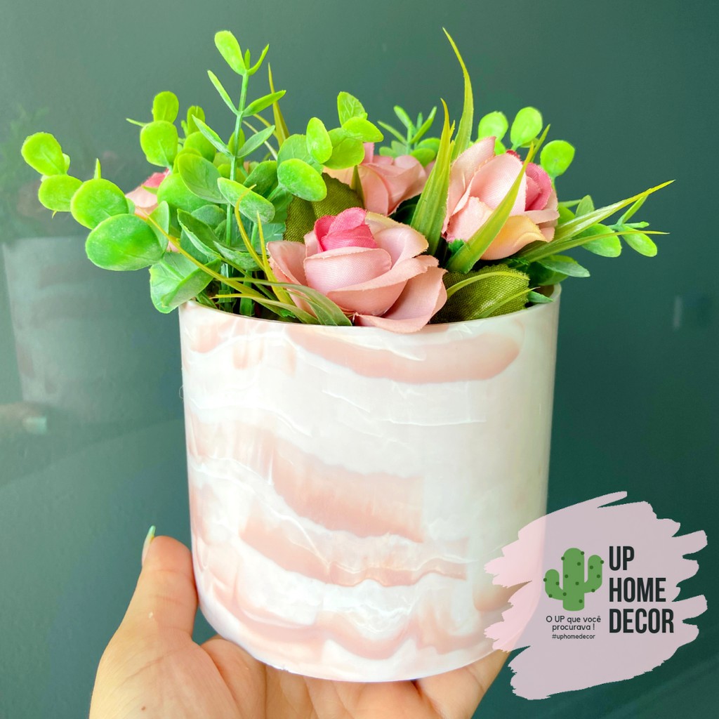 Vaso mescla rosa decorativo com arranjo planta artificial rosas para você  decorar qualquer cantinho da sua casa para compor vasos, arranjos e decorar  a sua casa, banheiro casamento/ noivado/ noiva/presente/ pré wedding |