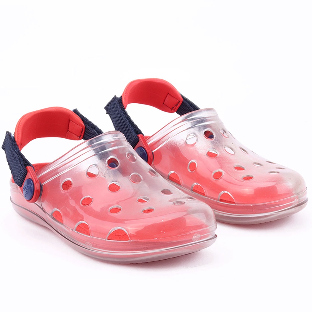 Babuche Infantil Wboys Pop Clear Fun Kids - Transparente/Vermelho/Marinho em Oferta na Shopee