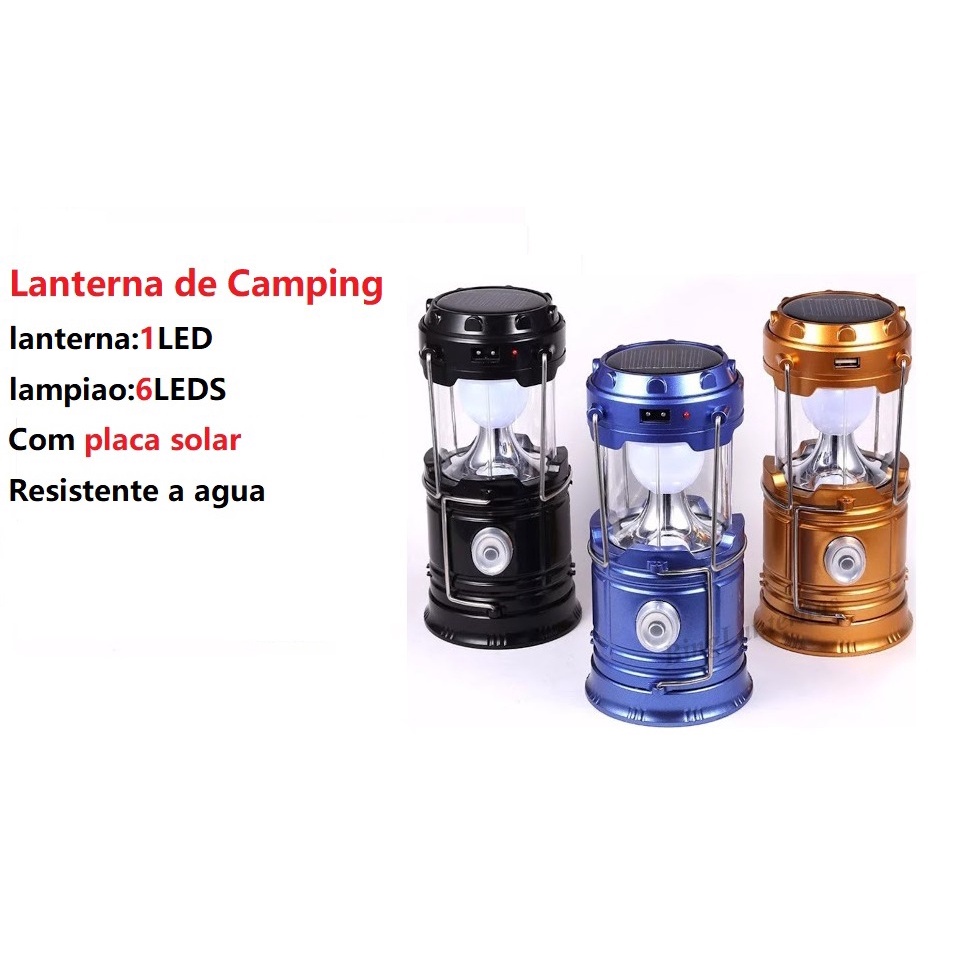 🔥 Lanterna Solar Recarregável LED 💡 Portátil e Multifuncional 🏕️ Iluminação para Camping, Emergência e Pesca 🔦