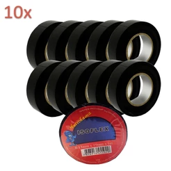 Kit 10 Unidades Fita Isolante Excelente Elasticidade Anti Chama Isoflex 19mm - 5m Cada IATF 16949