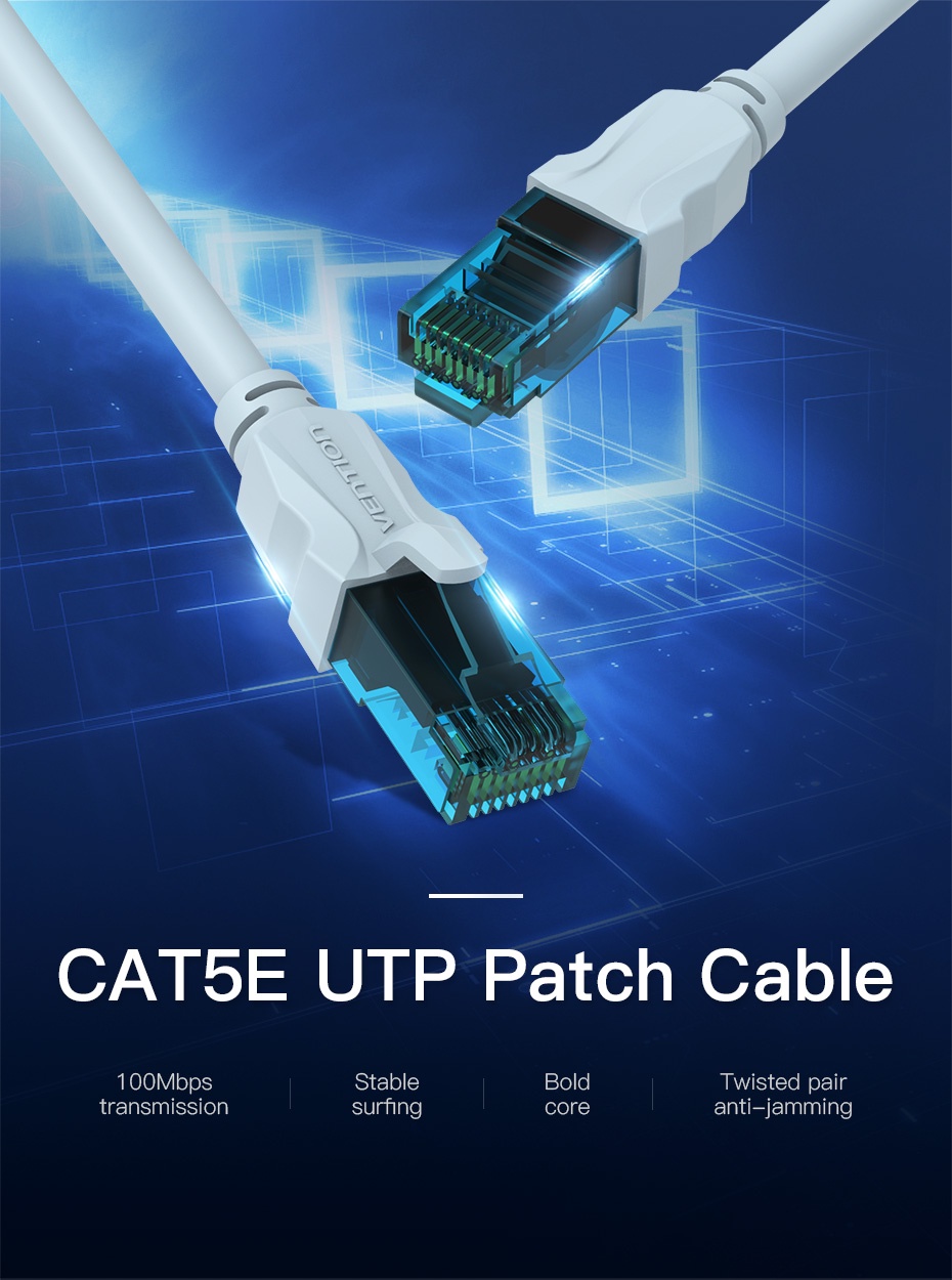 Vention Lan Cable Cat5e High Speed RJ45 Cat5 cable Shopee Brasil