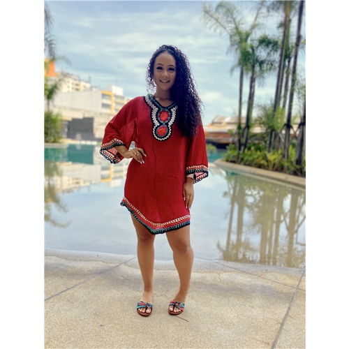 Blusa Regata Bata Indiana Saída Praia Canga