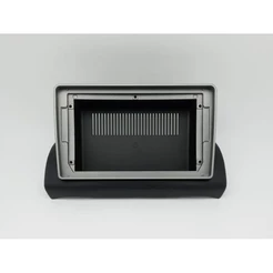 Moldura 9" Fiat Argo Cronos 17/22 p/ MP5 - Preta c/ Friso Prata