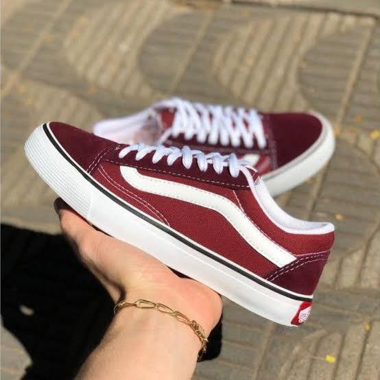 tenis vans old skool bordo