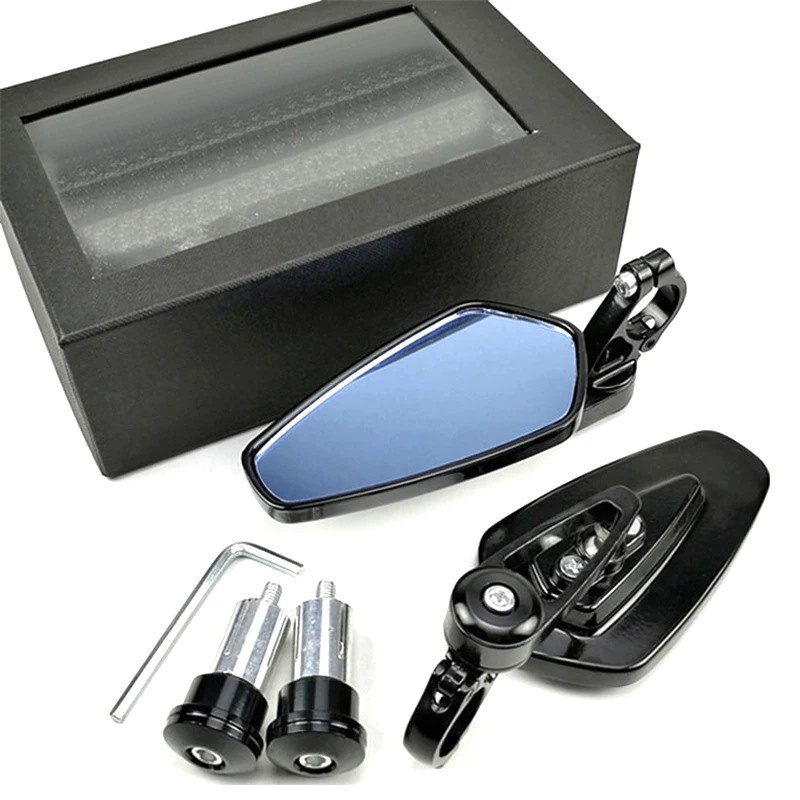 Miroir Moto Vision Large Rétroviseurs Moto Kawasaki Z750 Z900 Z800 Z1000 ER-6F ER-6N - Paire Aluminium Rouge - Antichoc Rétroviseur Moto Kawasaki