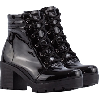 Coturno Feminino Lumiss Bota Salto Grosso Cano Curto Conforto em Oferta na Shopee