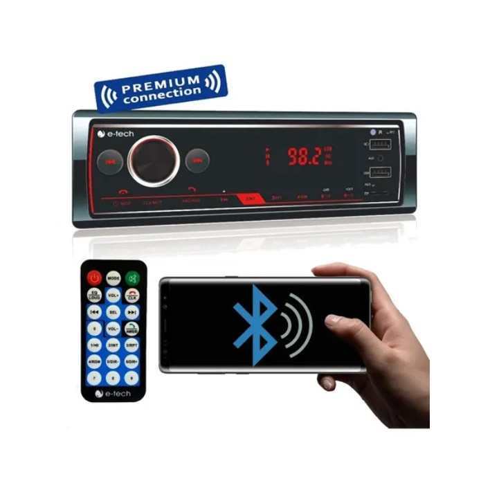 Auto Radio Automotivo Bluetooth Mp3 Player 2Usb Sd Som Carro Touch Screen - Etech Premiun