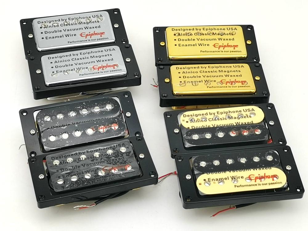 KR-1 Conjunto Original Epifone Les Paul Standard SG Guitarra Elétrica Alcanico Bar Humbucker Pickup Chrome Ouro Preto zebra