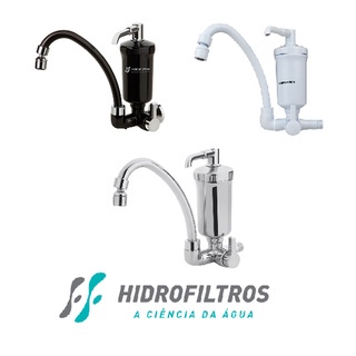 Torneira de Cozinha com Bica Móvel com Filtro Hidrofiltros Parede - Cores Preto e Branco