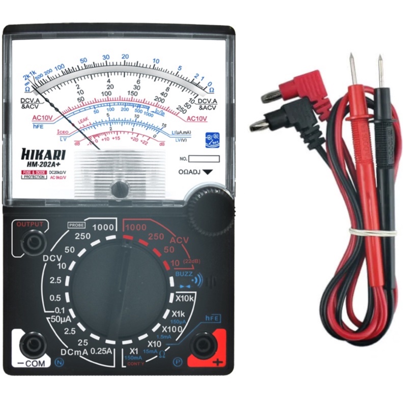 Multimetro Analógico Hikari HM-202A+ - Teste de Continuidade com BIP e com Bateria Inclusa