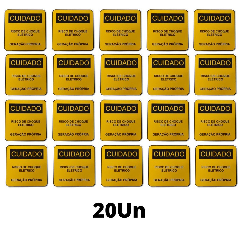 Placa Cuidado - Geração Própria  - Padrão CPFL Tam 13x13 CA 20un