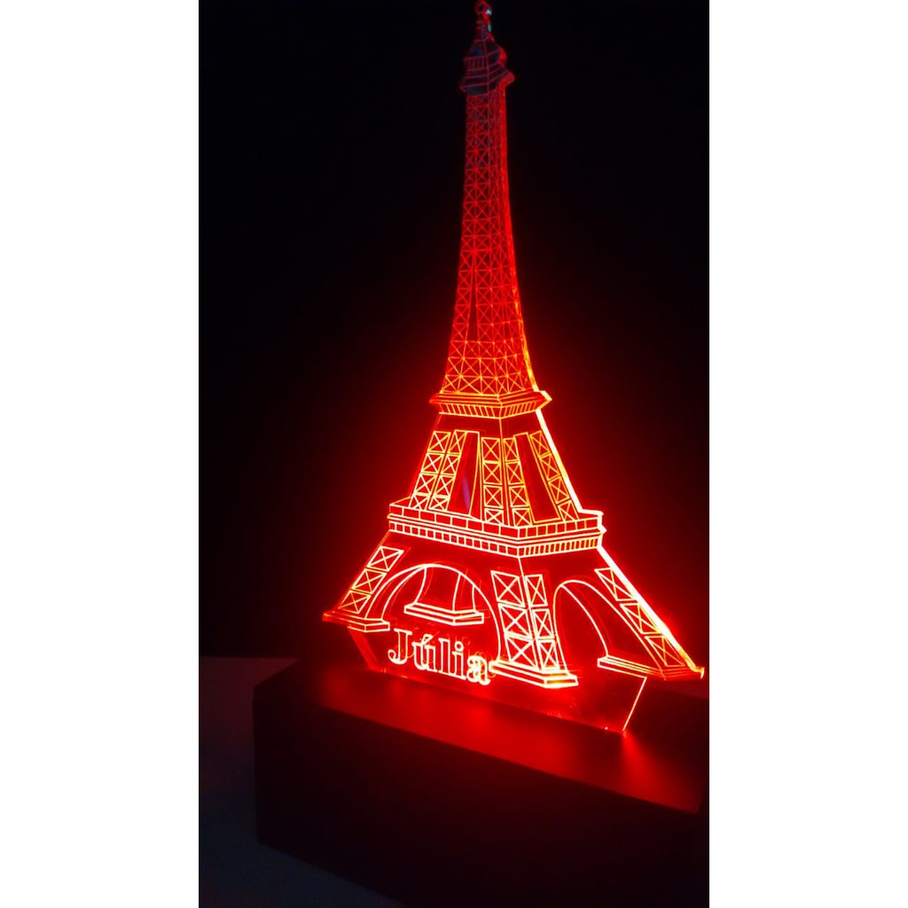 Luminária de Led Torre Eiffel Vermelha