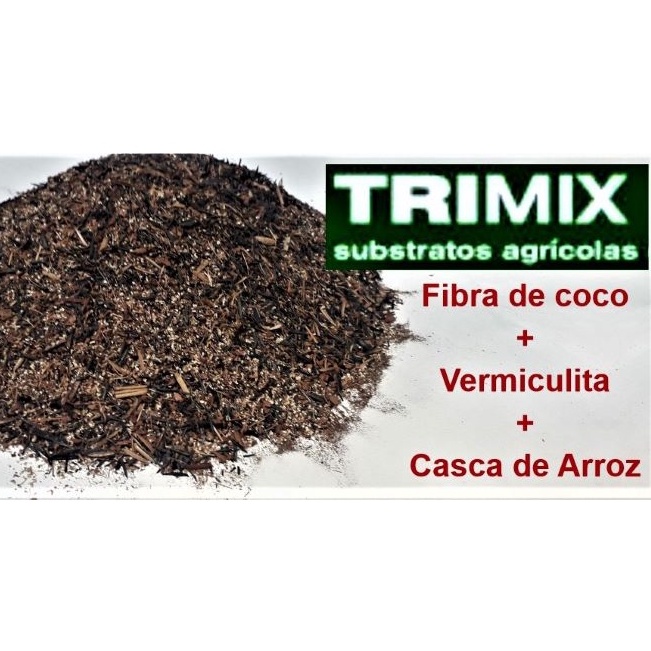 Substrato Trimix - Fibra de coco granulada+ Vermiculita Expandida + Casca de Arroz Carbonizada