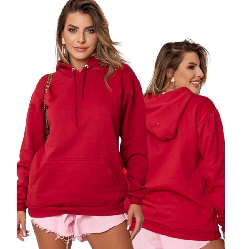 Moletom Canguru Feminino Liso Inverno Blusa Promoção Menor Preço em Oferta na Shopee