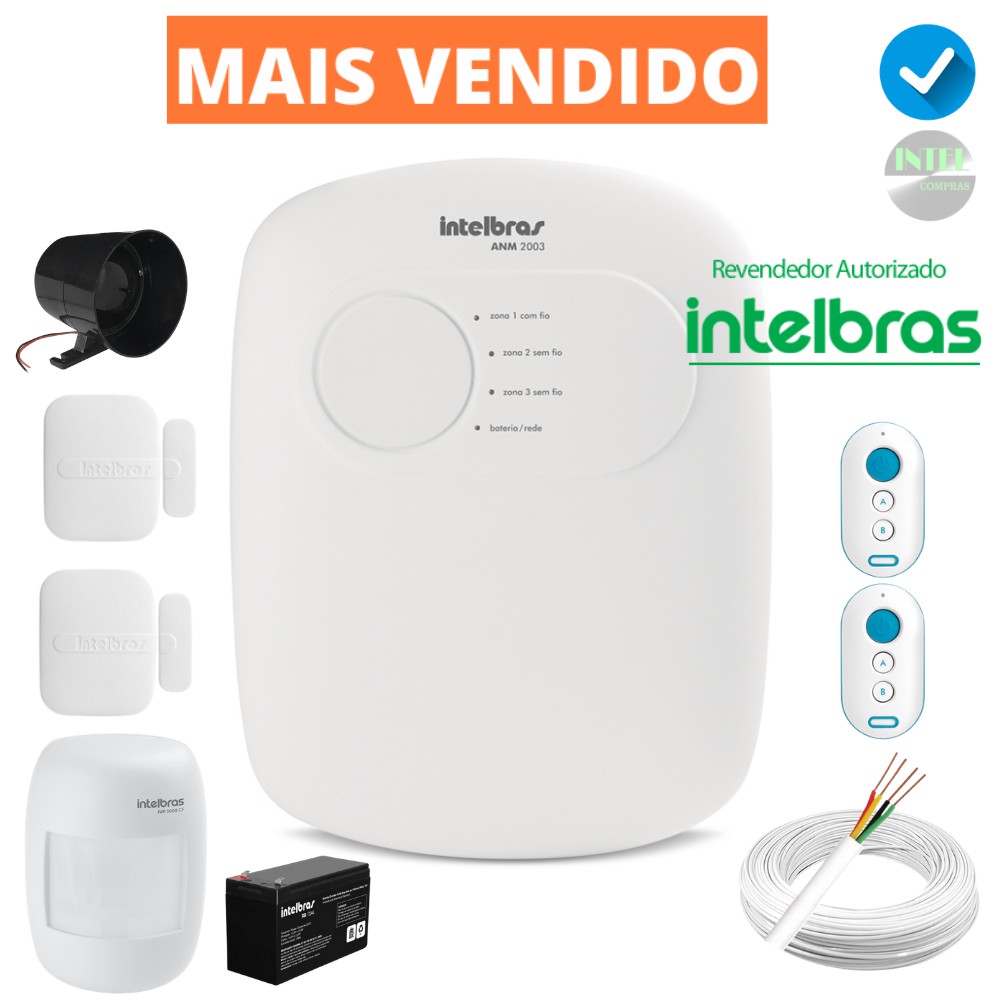 Kit Completo Central Alarme Intelbras Residencial ANM 3004