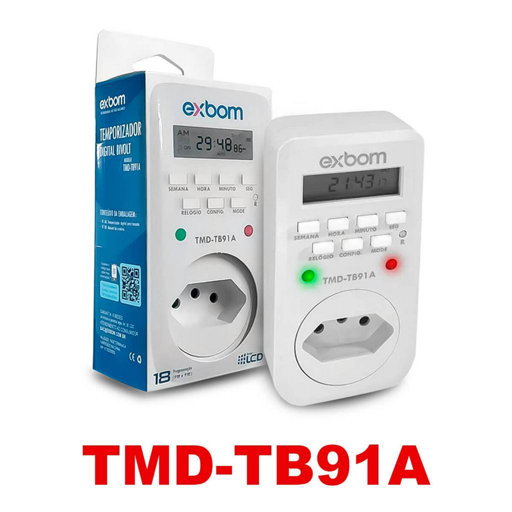 Timer Digital Programável Bivolt 18 Programações Tomada Smart