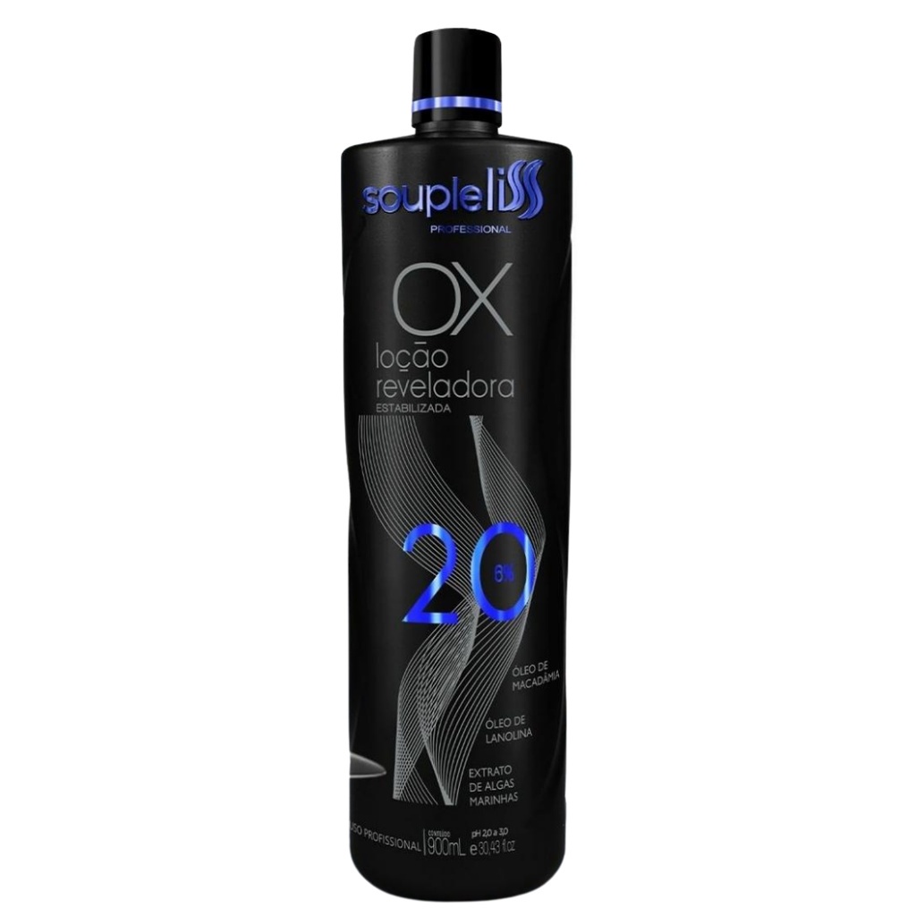 Oxigenada 20vl Água Oxigenada Soupleliss 900ml Loção reveladora Linha salão