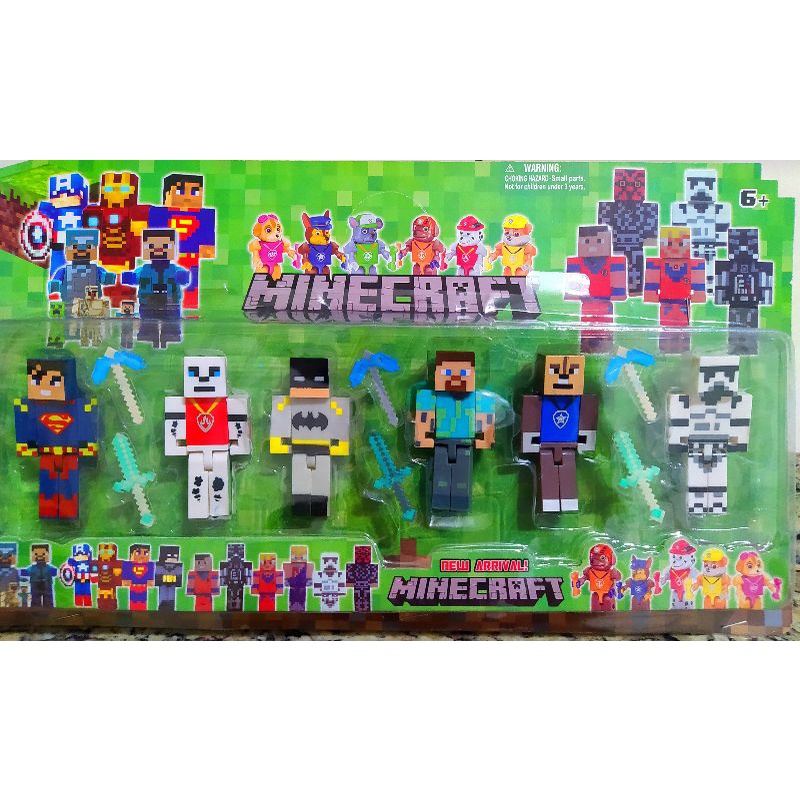 Minecraft  cartela com 6 boneco lego