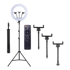 Ring Light 18 polegadas Com Suporte 3 Celulares e Tripe 2,10 altura