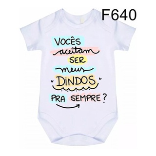Body Bebê Frases Vocês Aceitam Ser Meus Dindos F640 em Oferta na Shopee
