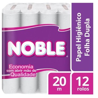 Papel Higiênico Noble folha dupla pacote c/ 12 rolos