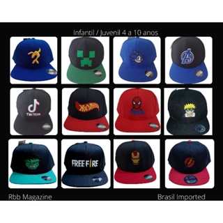 Boné Bordado Infantil Juvenil Super Herói, Marvel, homem aranha, Naruto,  akatsuki, Batman, Capitão América, Rosas em Oferta na Shopee