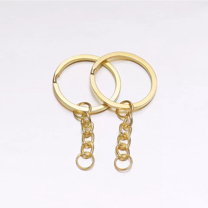 argola para chaveiro italiana achatada - dourada - 25mm 50 peças